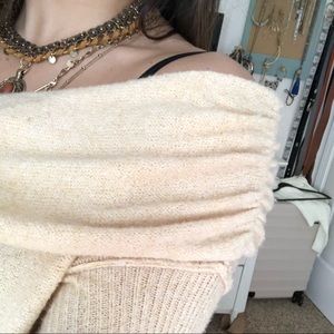 Canary-Ivory Off the Shoulder Sweater
